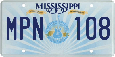 MS license plate MPN108