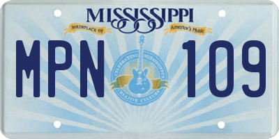 MS license plate MPN109