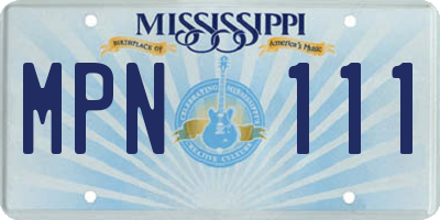 MS license plate MPN111