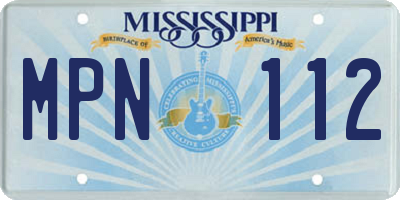 MS license plate MPN112