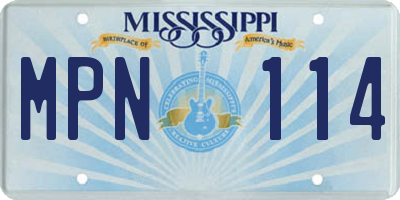 MS license plate MPN114