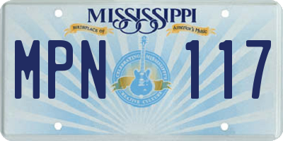 MS license plate MPN117