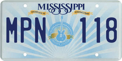 MS license plate MPN118
