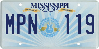 MS license plate MPN119