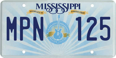 MS license plate MPN125