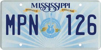 MS license plate MPN126