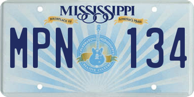 MS license plate MPN134