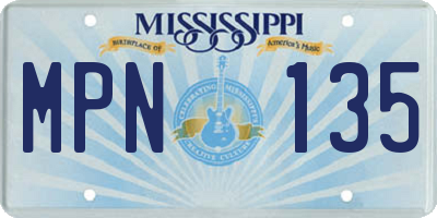 MS license plate MPN135