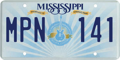 MS license plate MPN141