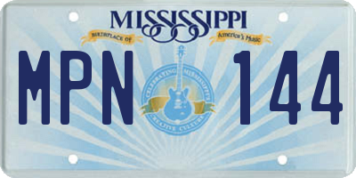 MS license plate MPN144