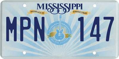 MS license plate MPN147