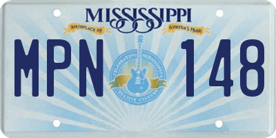 MS license plate MPN148