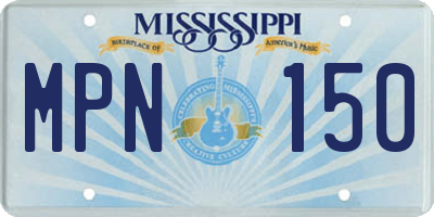 MS license plate MPN150