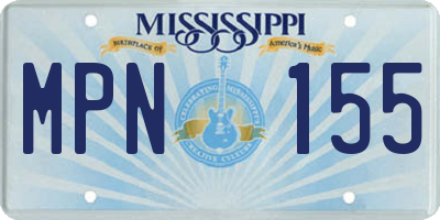 MS license plate MPN155