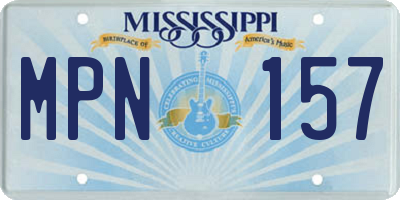 MS license plate MPN157