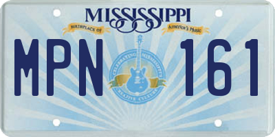 MS license plate MPN161