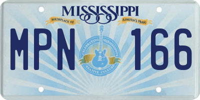 MS license plate MPN166