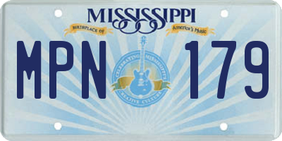 MS license plate MPN179