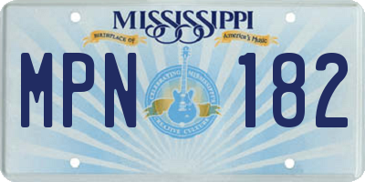 MS license plate MPN182