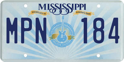 MS license plate MPN184