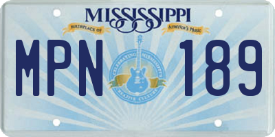 MS license plate MPN189