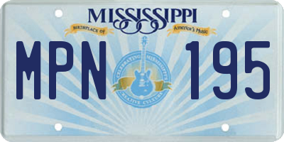 MS license plate MPN195