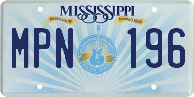 MS license plate MPN196