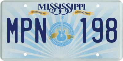 MS license plate MPN198