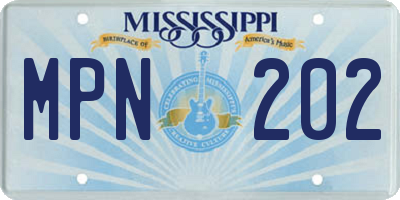MS license plate MPN202
