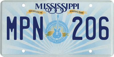 MS license plate MPN206