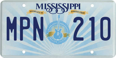 MS license plate MPN210