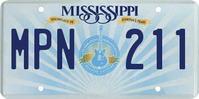 MS license plate MPN211