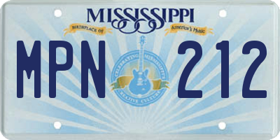 MS license plate MPN212