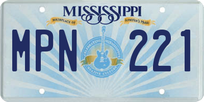 MS license plate MPN221
