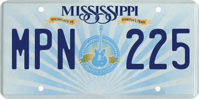 MS license plate MPN225