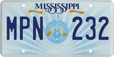 MS license plate MPN232