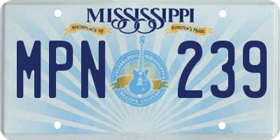 MS license plate MPN239
