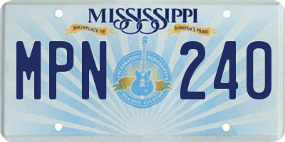 MS license plate MPN240