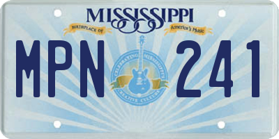 MS license plate MPN241