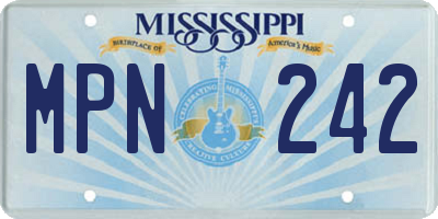 MS license plate MPN242
