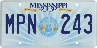 MS license plate MPN243