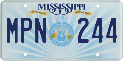 MS license plate MPN244
