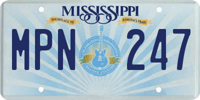 MS license plate MPN247