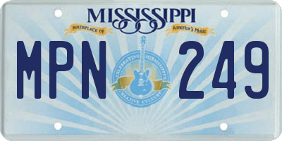 MS license plate MPN249
