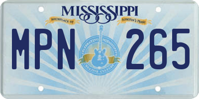 MS license plate MPN265