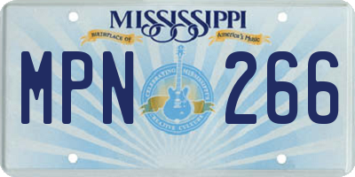 MS license plate MPN266