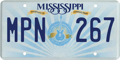 MS license plate MPN267