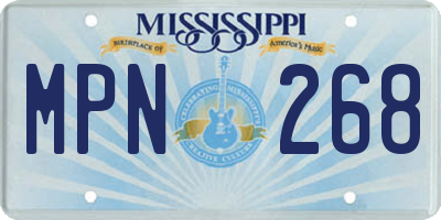 MS license plate MPN268