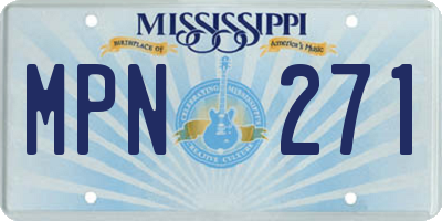 MS license plate MPN271