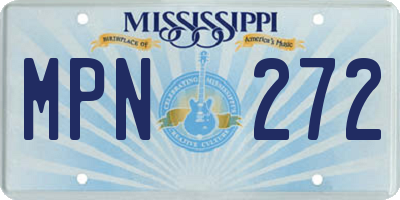 MS license plate MPN272